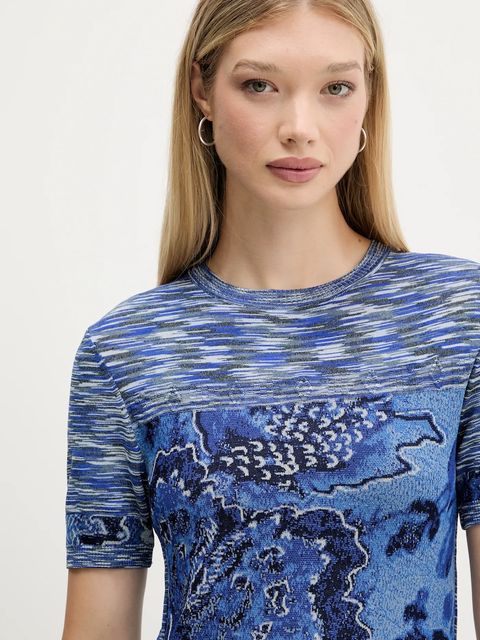 Desigual t-shirt DANAE damski kolor niebieski 25WWTF04 - zdjęcie produktu nr 2