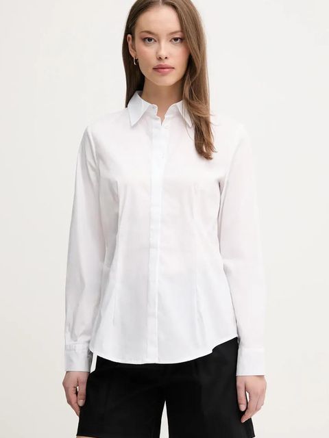 United Colors of Benetton koszula damska kolor biały regular z kołnierzykiem klasycznym 54KXDQ03B - zdjęcie produktu nr 1