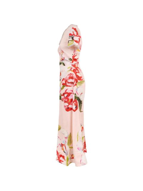 Acler Yeoford embellished floral-print maxi dress - Pink