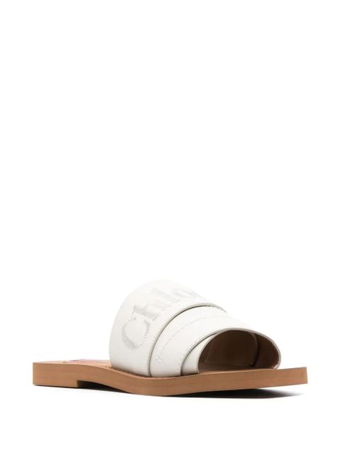 Chloé Woody logo-embroidered sandals - White - zdjęcie produktu nr 2