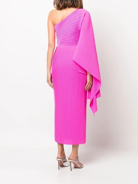 Solace London ribbed one-shoulder dress - Pink