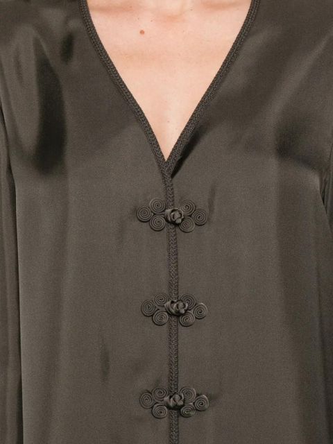 Róhe pankou-closure silk blouse - Brown