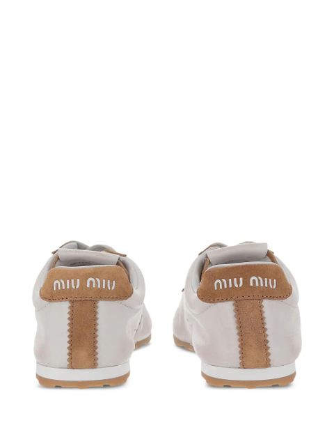 Miu Miu perforated suede leather sneakers - White