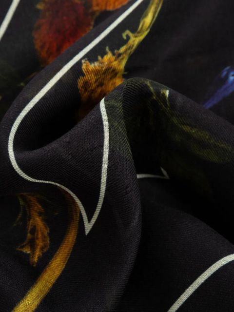 Off-White floral-print scarf - Black - zdjęcie produktu nr 2