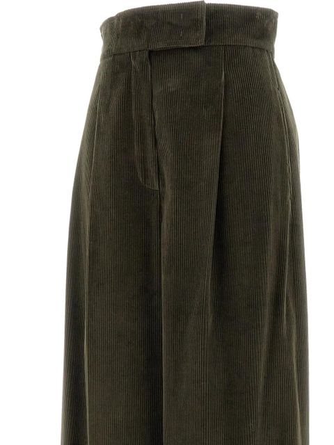 Max Mara pleated corduroy trousers - Green