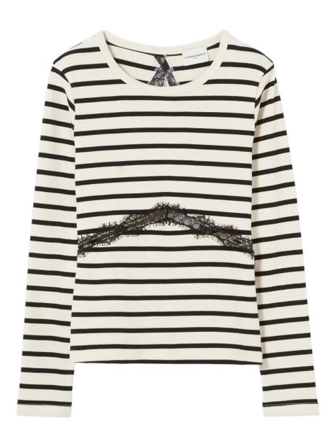Claudie Pierlot striped lace-band top - Neutrals - zdjęcie produktu nr 1