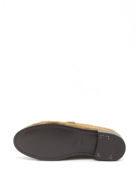 Saint Laurent gathered cassandre loafers - Neutrals