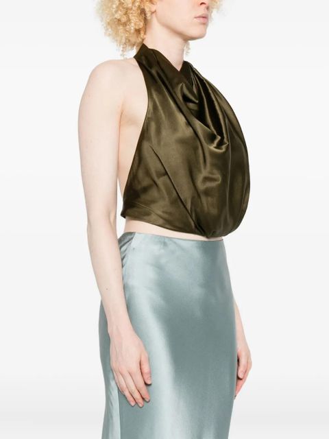 Cult Gaia Adienne draped halterneck top - Green