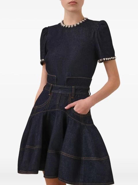 ZIMMERMANN embellished denim top - Blue