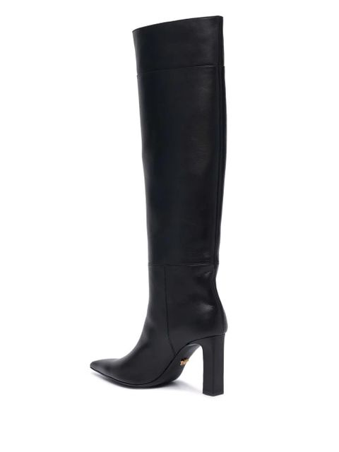 Versace Medusa Head plaque knee boots - Black