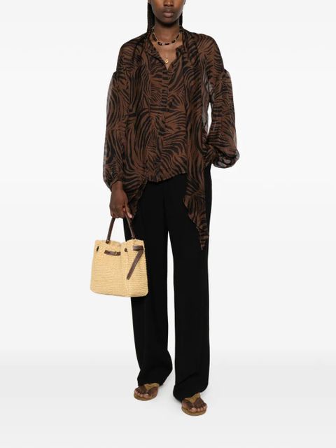 Max Mara satin-finish shirt - Brown - zdjęcie produktu nr 2