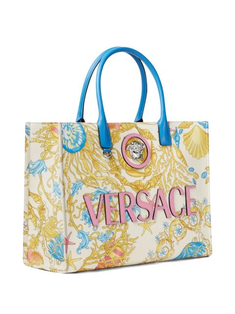 Versace Underwater Barocco-pattern tote bag - White