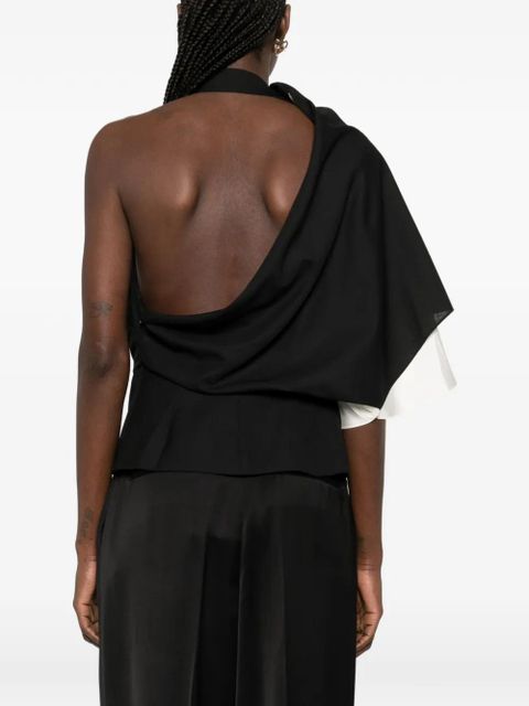 Róhe draped one-shoulder top - Black