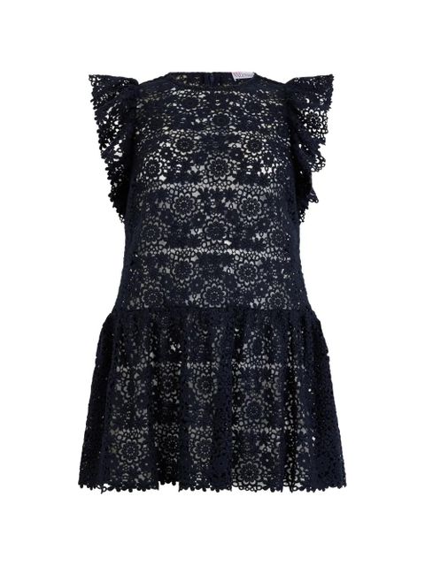 Valentino Garavani ruffled floral mini dress - Blue - zdjęcie produktu nr 1