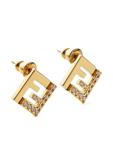 FENDI Forever crystal-embellishment earrings - Gold - zdjęcie produktu nr 2