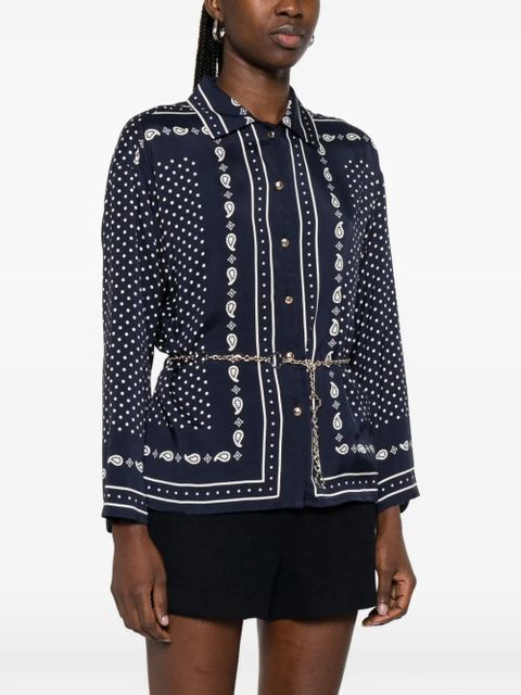 Maje polka-dot long-sleeve shirt - Blue