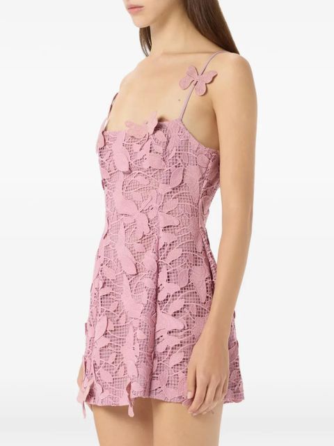 Blumarine butterfly-appliqué mini dress - Pink