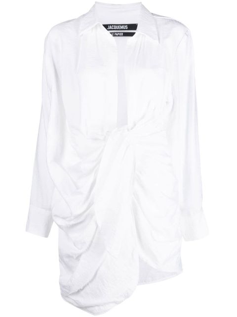 Jacquemus La Robe Bahia draped minidress - White - zdjęcie produktu nr 1