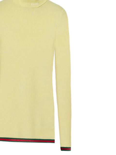 Gucci ribbed-knit turtleneck top - Yellow