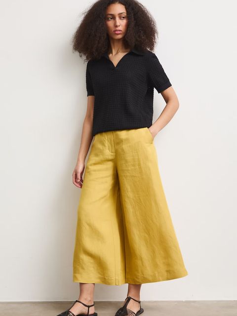 Medicine spodnie culottes damskie z dodatkiem lnu - zdjęcie produktu nr 1