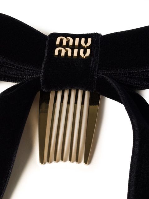 Miu Miu velvet hair clip - Black