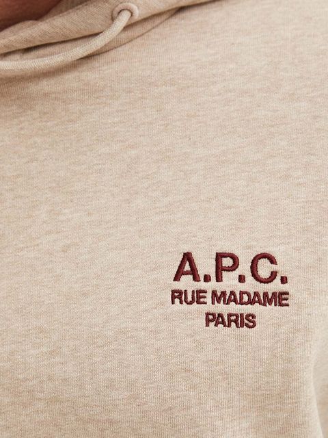 A.P.C. bluza hoodie standard rue madame GOTS kolor beżowy z kapturem melanżowa COHBV.M27914