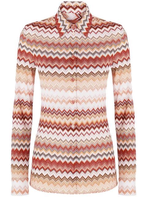 Missoni zigzag-pattern lamé shirt - Neutrals - zdjęcie produktu nr 1