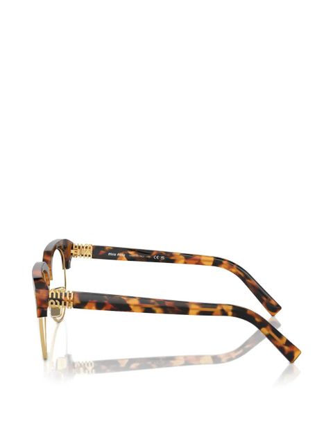 Miu Miu Eyewear browline-frame glasses - Brown