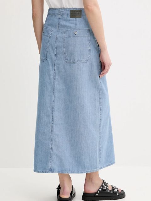G-Star spódnica jeansowa kolor niebieski maxi prosta D24886-D953