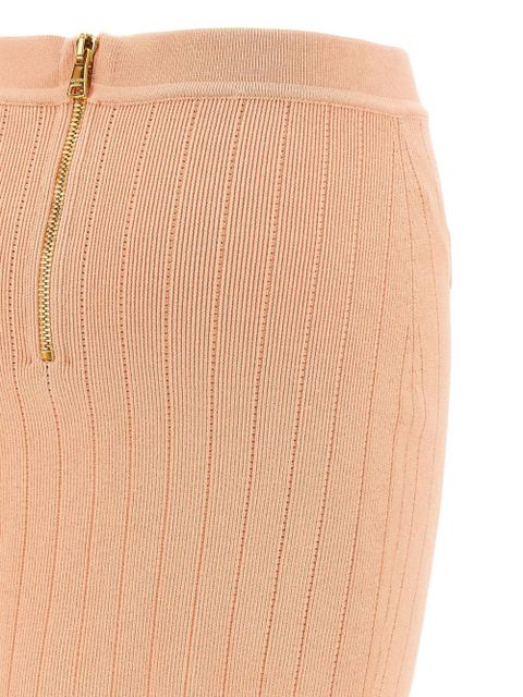 Balmain buttoned knitted midi skirt - Pink