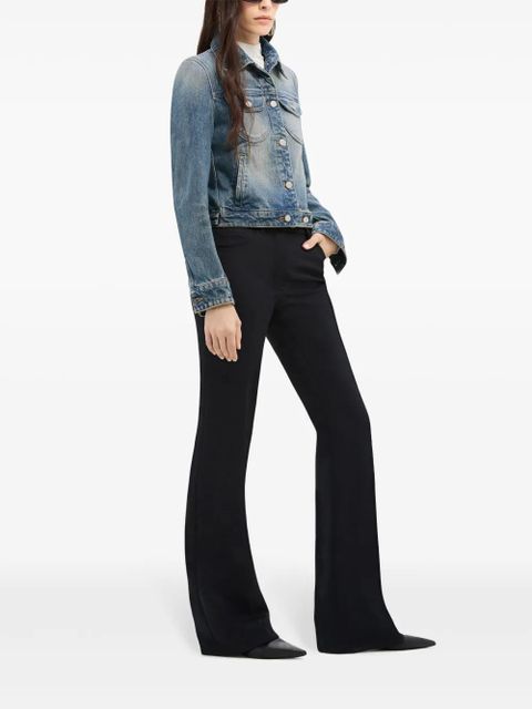 Courrèges Trucker logo-embroidered denim jacket - Blue