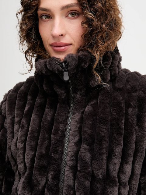 Save The Duck kurtka dwustronna ELINA kolor brązowy zimowa D31352W.VERY21