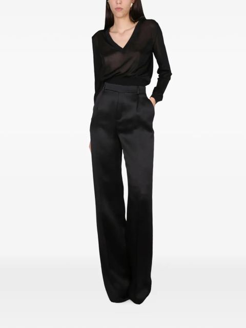 Saint Laurent satin flared trousers - Black - zdjęcie produktu nr 2
