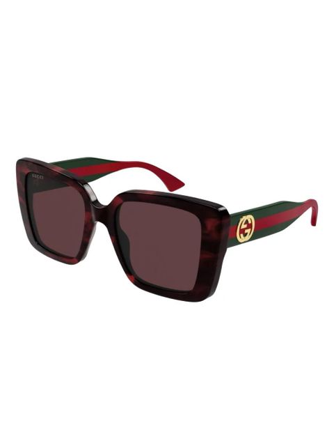 Gucci Eyewear signature web-detailing sunglasses - Brown - zdjęcie produktu nr 2