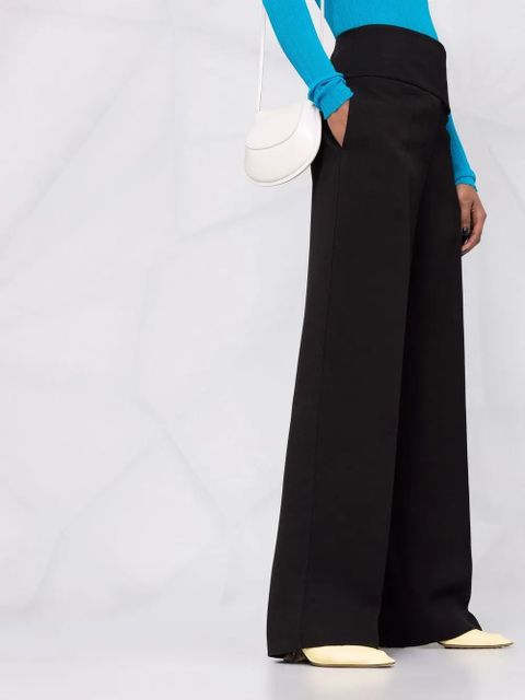 Jil Sander high-waisted wide-leg trousers - Black