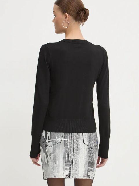 Guess Jeans sweter z domieszką wełny damski kolor czarny W4BR83 Z3HO2
