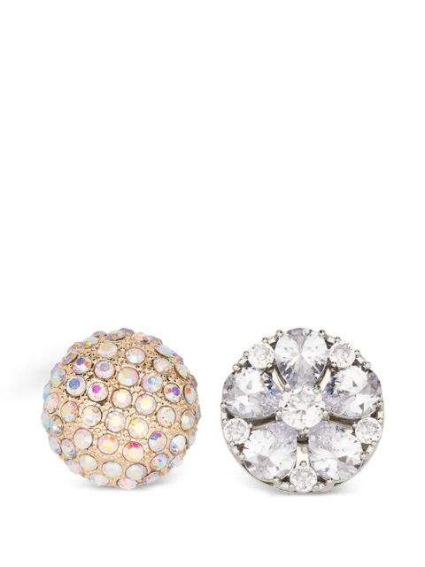 MM6 Maison Margiela crystal-embellishment earrings - Silver - zdjęcie produktu nr 1