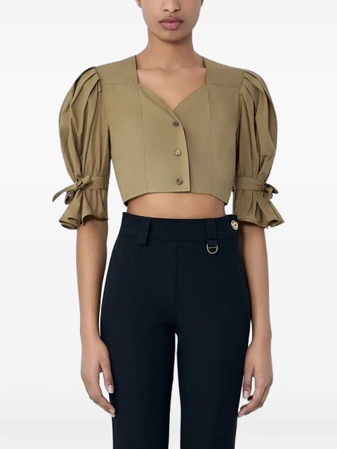 Chloé buttoned cropped shirt - Green - zdjęcie produktu nr 1
