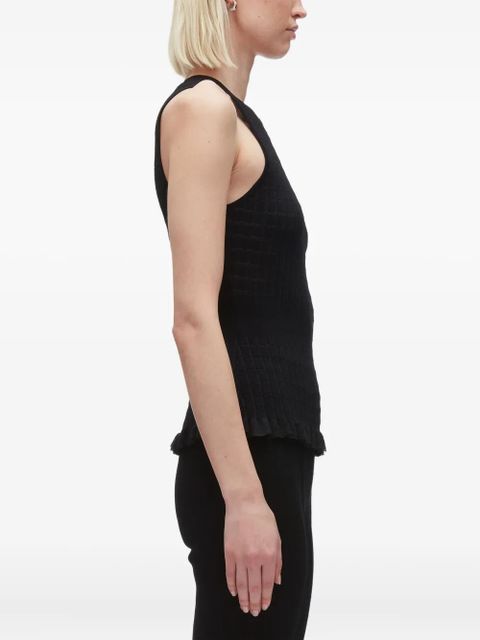 3.1 Phillip Lim ribbed-knit ruffled top - Black