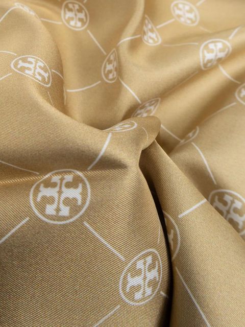 Tory Burch fringe-detail logo scarf - Neutrals
