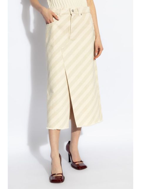 Marni striped midi skirt - Neutrals