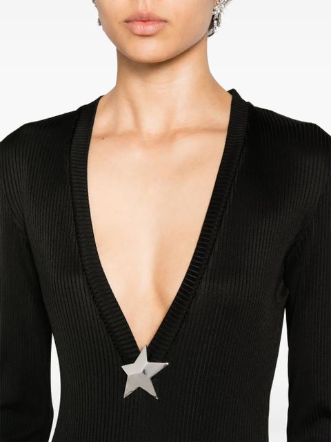 AREA fine-ribbed maxi dress - Black