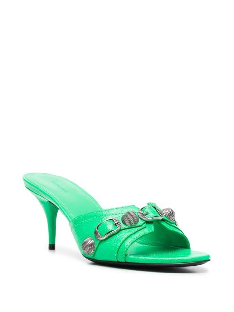 Balenciaga Cagole studded leather sandals - Green - zdjęcie produktu nr 2
