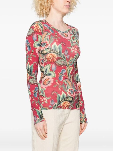 ETRO floral-print long-sleeve top - Red
