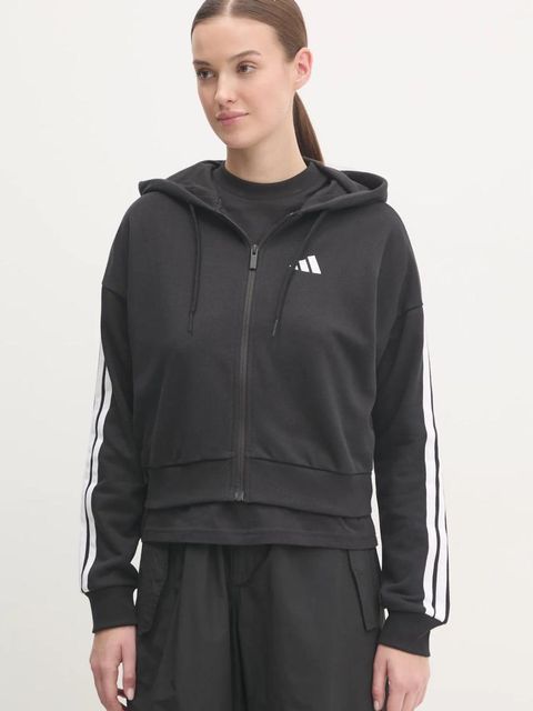 adidas bluza Essentials damska kolor czarny z kapturem z aplikacją JE0052 - zdjęcie produktu nr 1