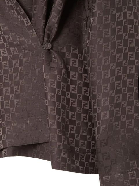 FENDI ff jacquard silk shirt - Brown
