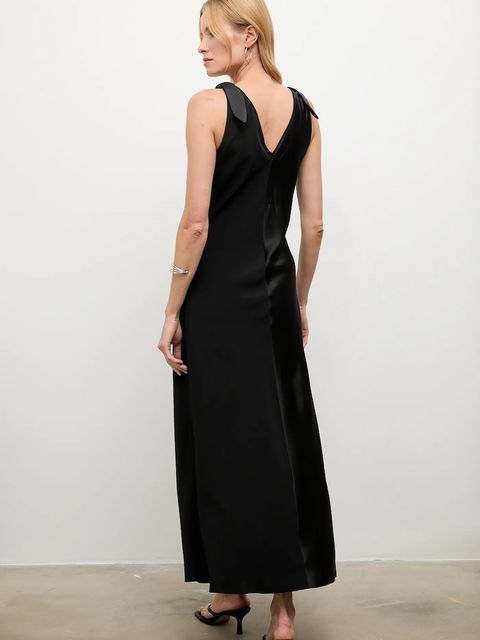 Answear.LAB sukienka kolor czarny maxi prosta