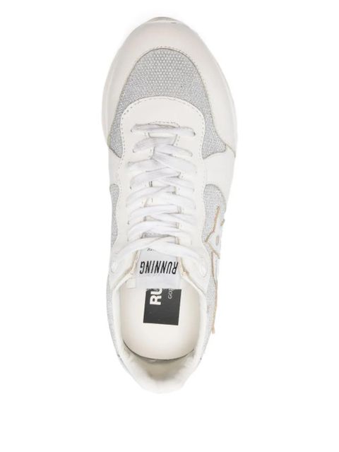 Golden Goose Running Sole glitter-star sneakers - White