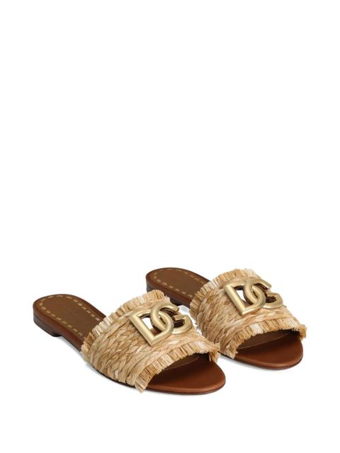 Dolce & Gabbana woven-raffia flat sandals - Neutrals - zdjęcie produktu nr 2