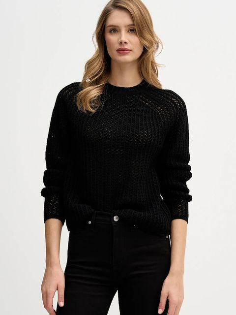 Sisley sweter z dodatkiem wełny damski kolor czarny 1WBZL106W - zdjęcie produktu nr 1